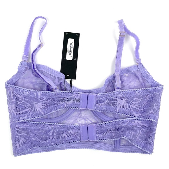 Blush Lingerie Longline Lilac Lace Bra - Picture 4 of 5